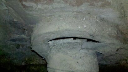 Cracked chimney flue.