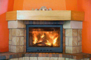 fireplace with roaring fire