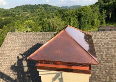 View from a different angle of the copper cap.